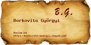 Borkovits Györgyi névjegykártya